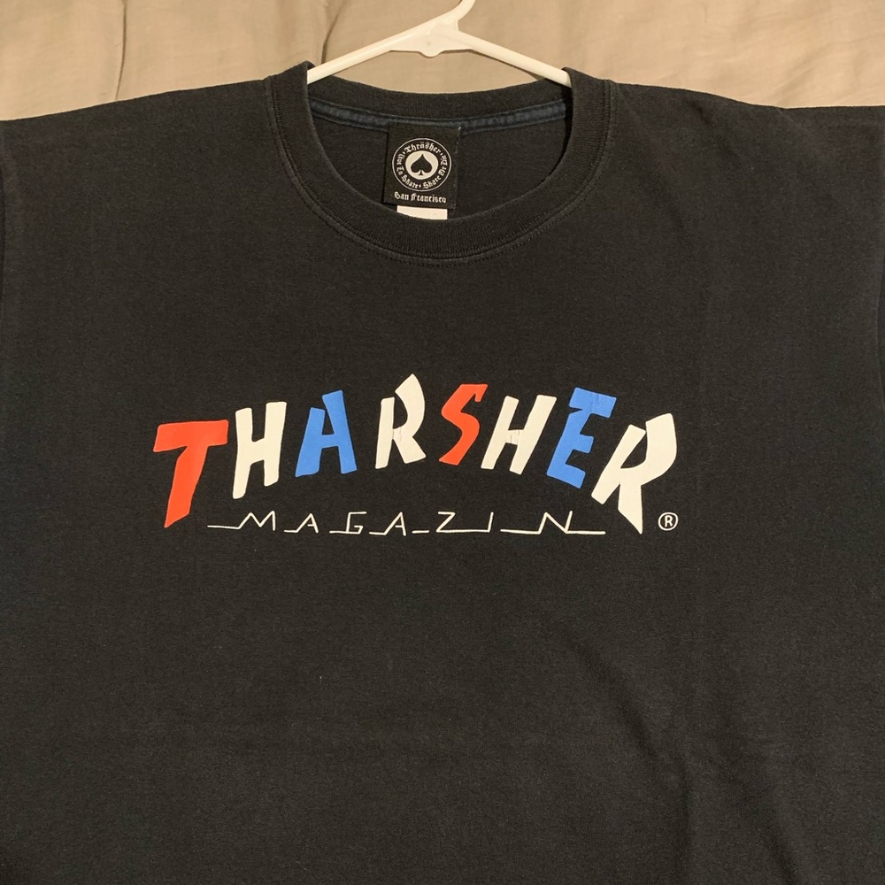 Black Trasher Tshirt. Gently worn, 100% cotton.